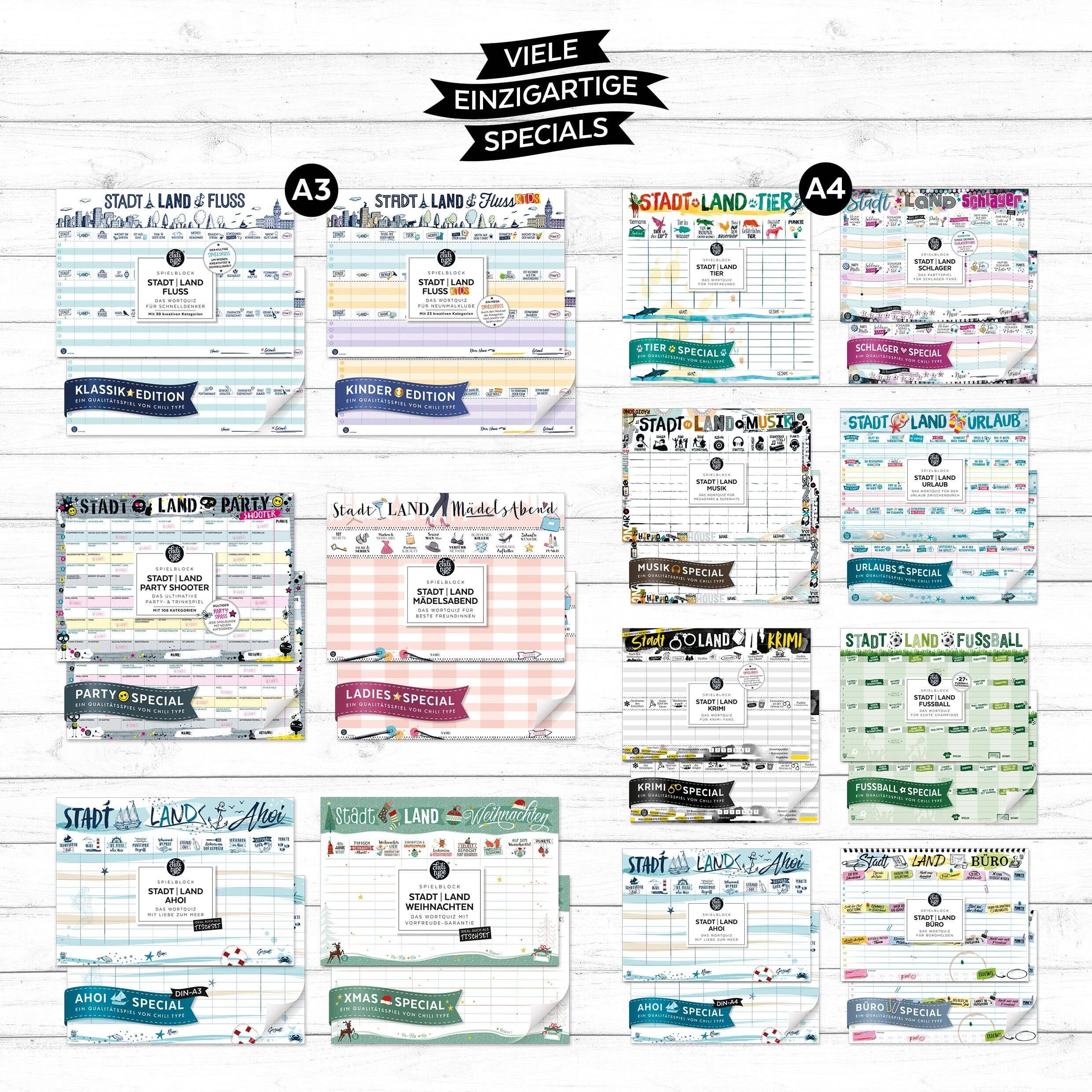 Stadt-Land-Weihnachten - Spielblock DIN A3