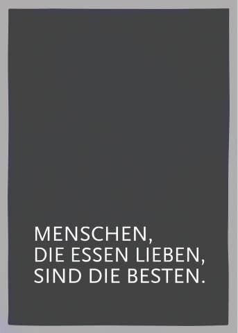 Geschirrtuch Menschen die essen lieben sind die Besten - Grau 17;30