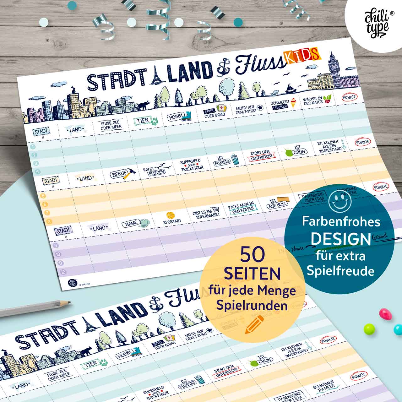 Stadt-Land-Fluss Kinder-Edition DIN A3