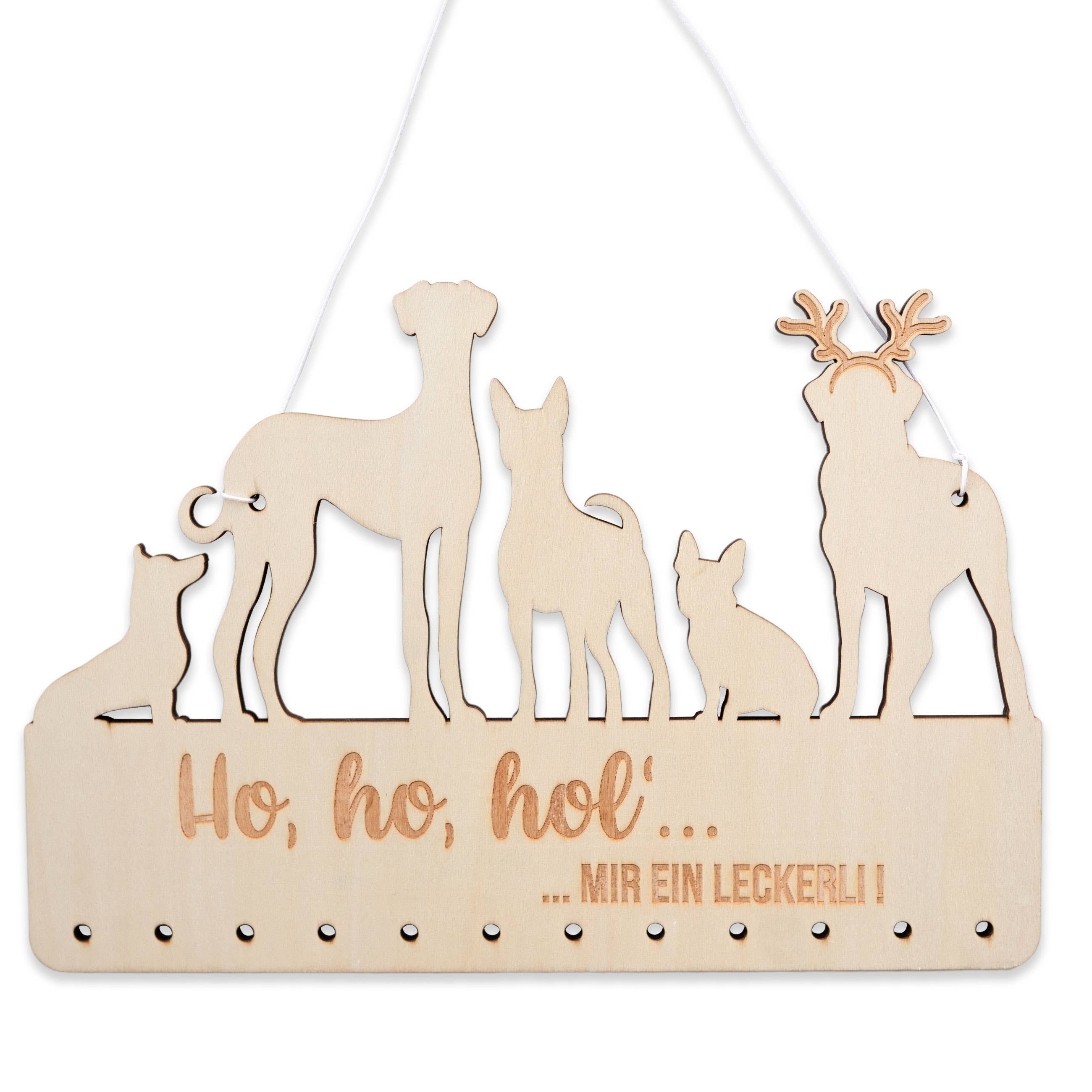Holz-Adventskalender-Aufhängung Hund