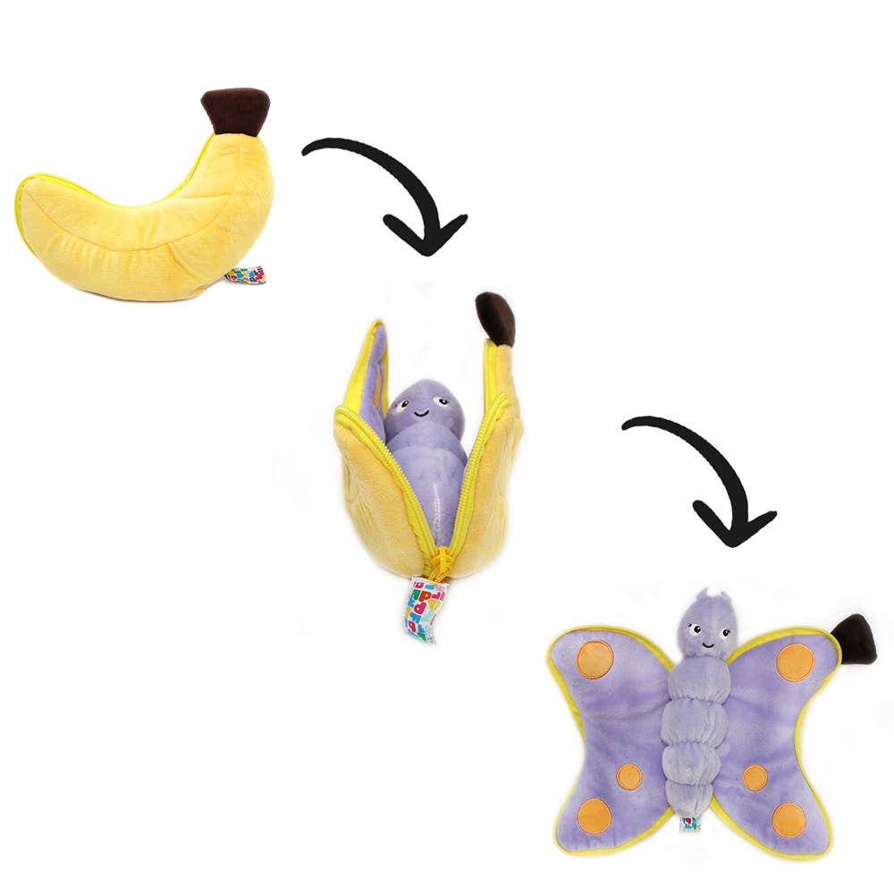 FLIPETZ – Kuscheltier Schmetterling / Banane