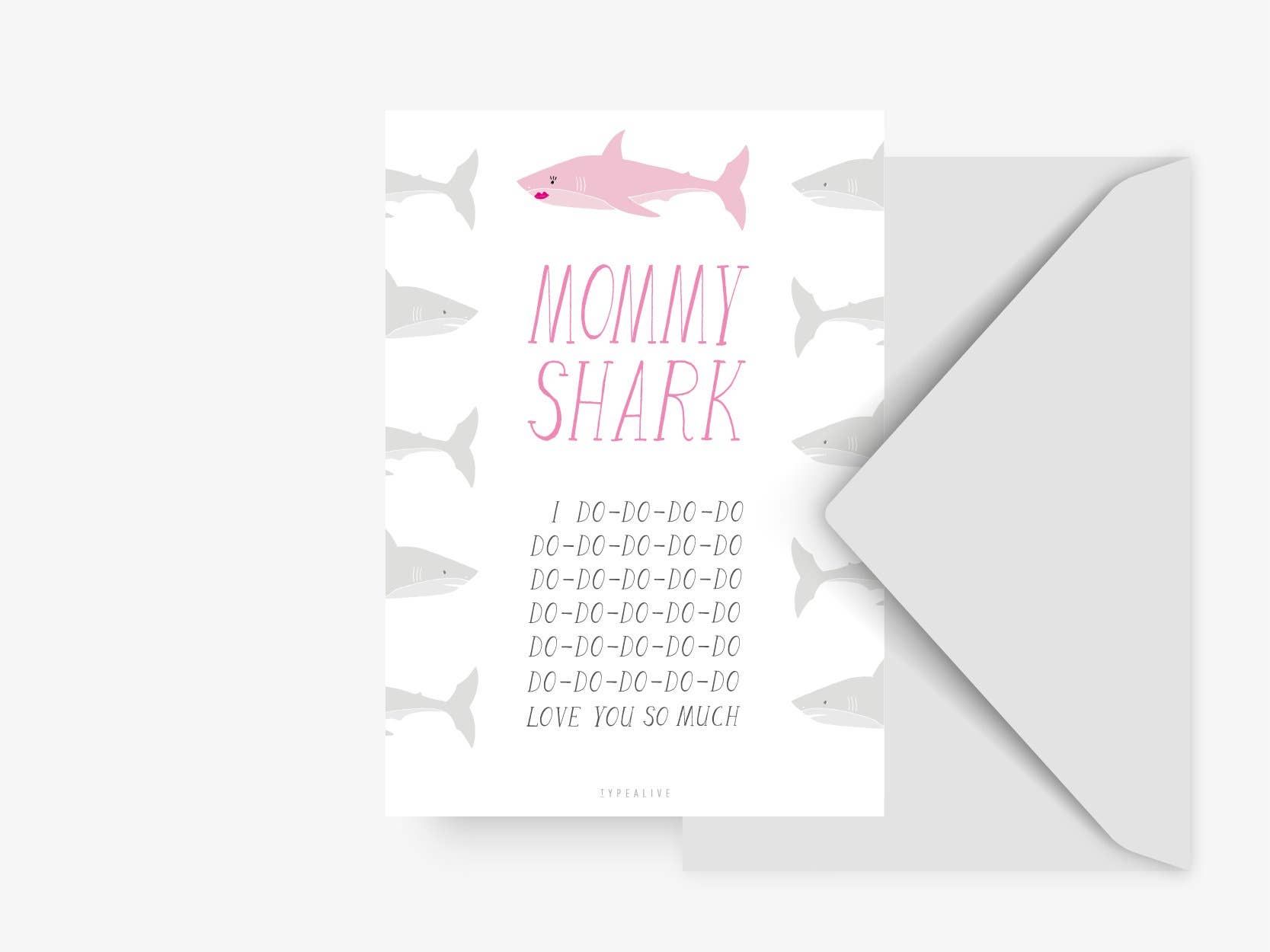 Postkarte / Mommy Shark