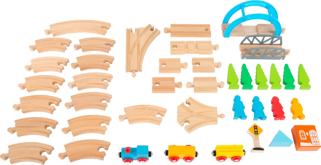 Holzeisenbahn Große Reise – Umfangreiches Eisenbahn-Set aus Holz für Kinder