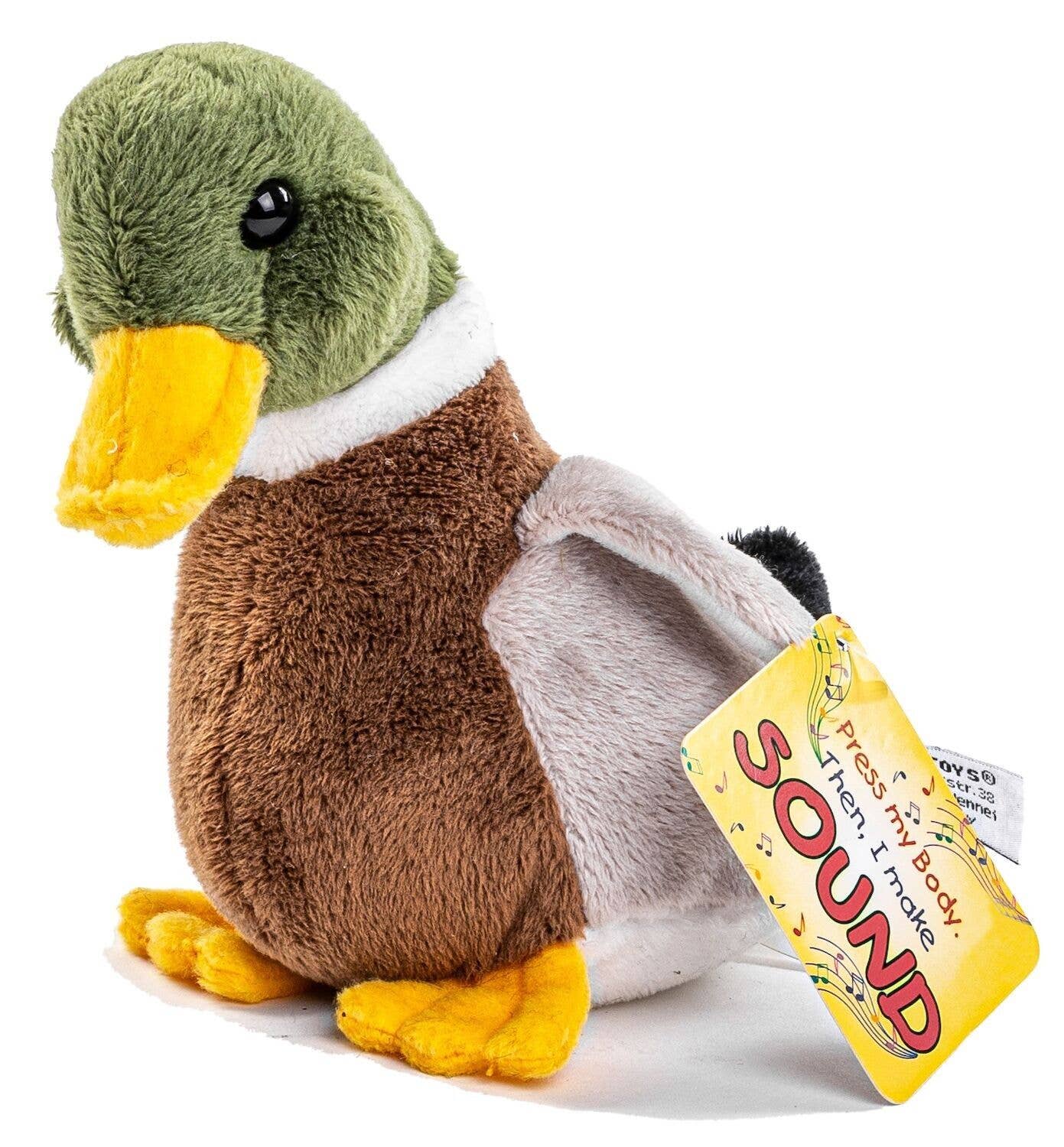 Ente mit Stimme - 16 cm (Länge) - Kuschel-/Plüschtier