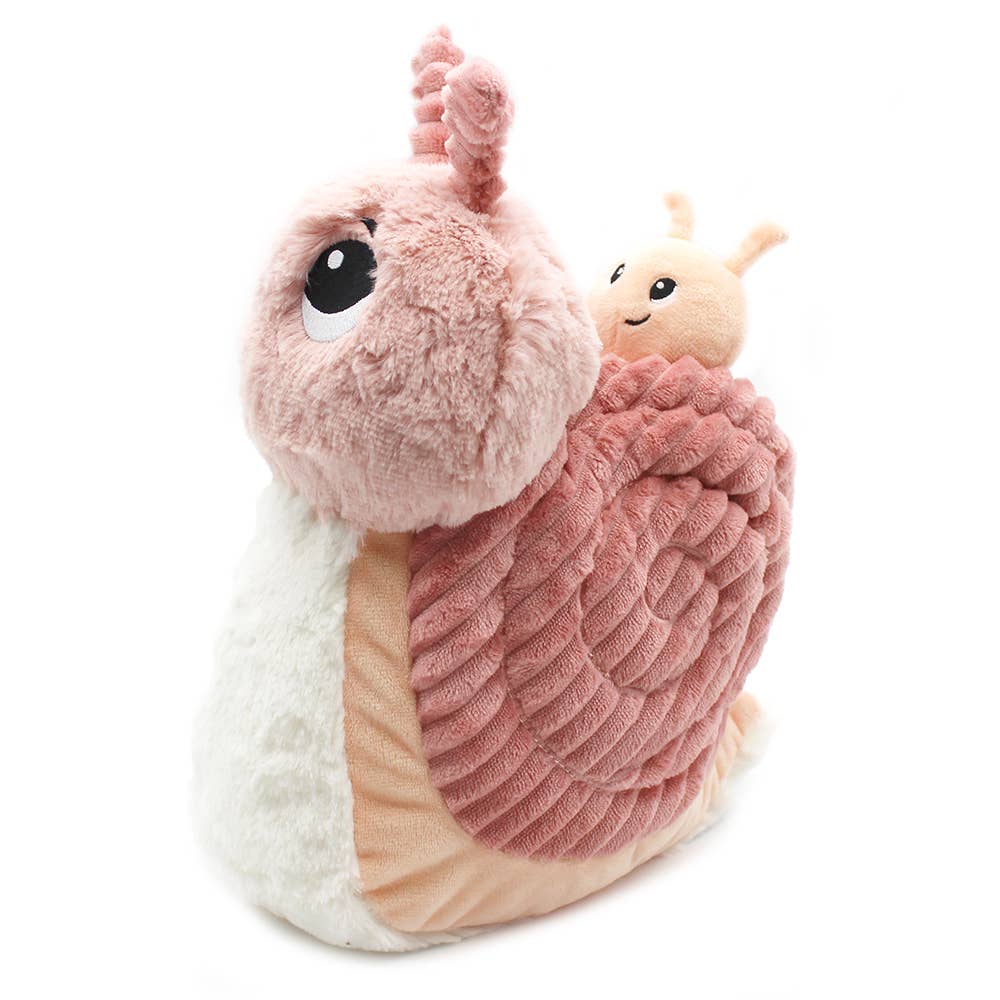 Les Ptipotos Plüsch Mama & Baby Schnecke Rosa 25 cm – Interaktives Kuscheltier