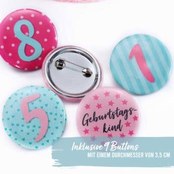 Papierdrachen Geburtstagskrone Samt mit Zahlen - Rosa