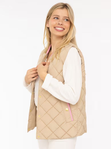 Steppweste "Classic Diamond" von Zwillingsherz beige