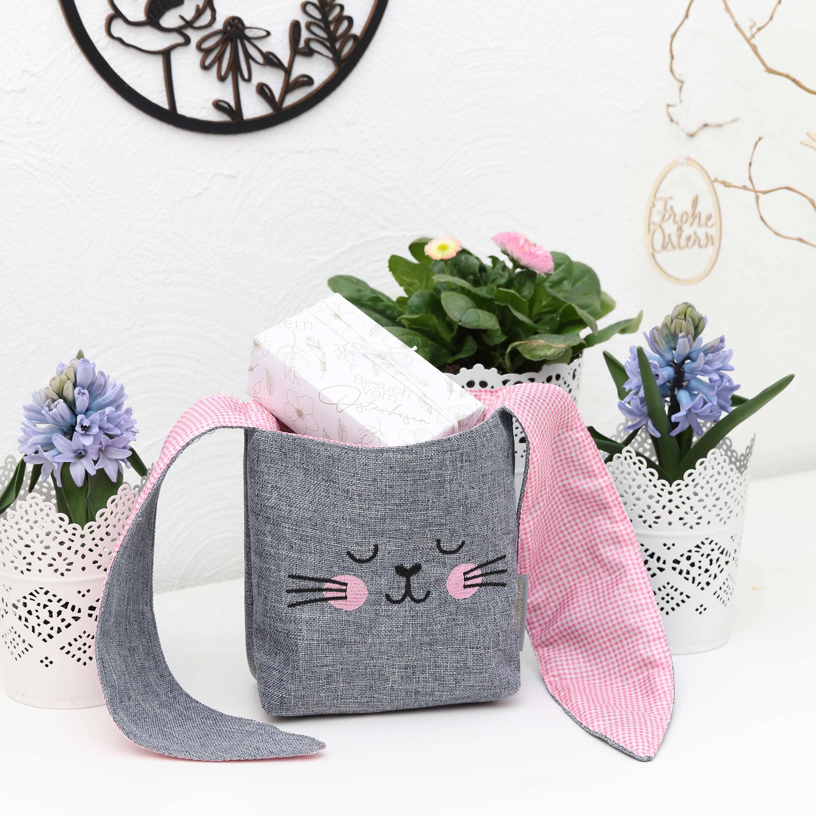 Osternest Stoff Ohren Rosa