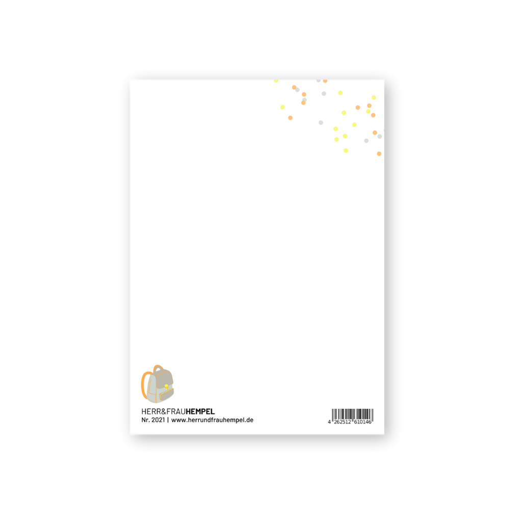 Postkarte „Endlich Schulkind“ – Glückwunschkarte zum Schulanfang