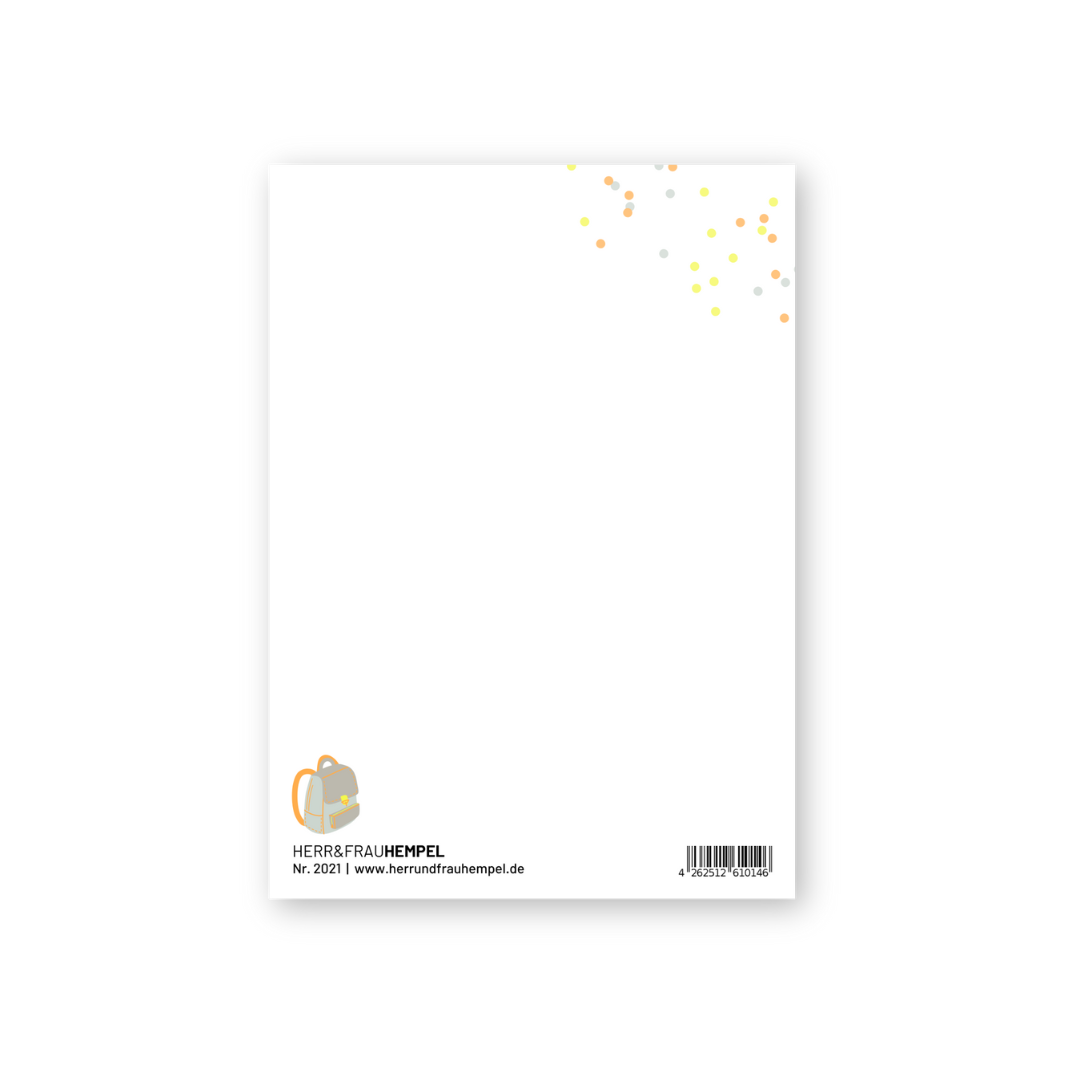 Postkarte „Endlich Schulkind“ – Glückwunschkarte zum Schulanfang