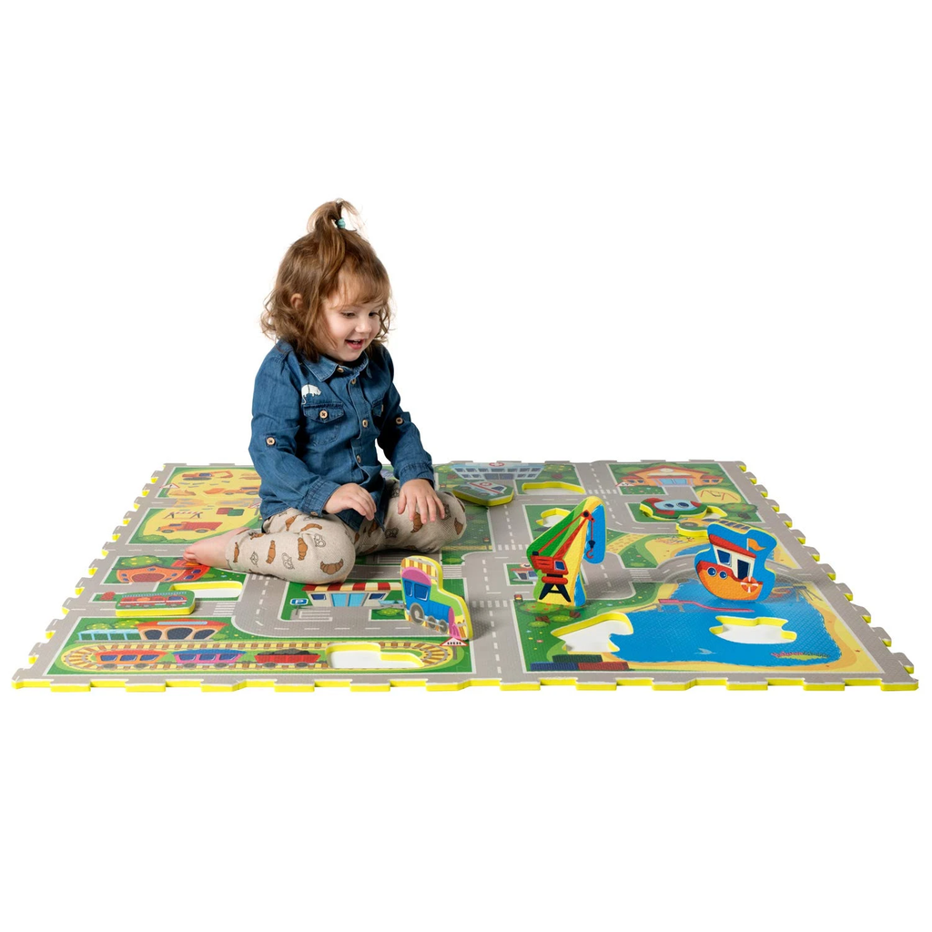 Hakuna Mattschaum-Spielmatte „City“ 1,2 x 1,2 m