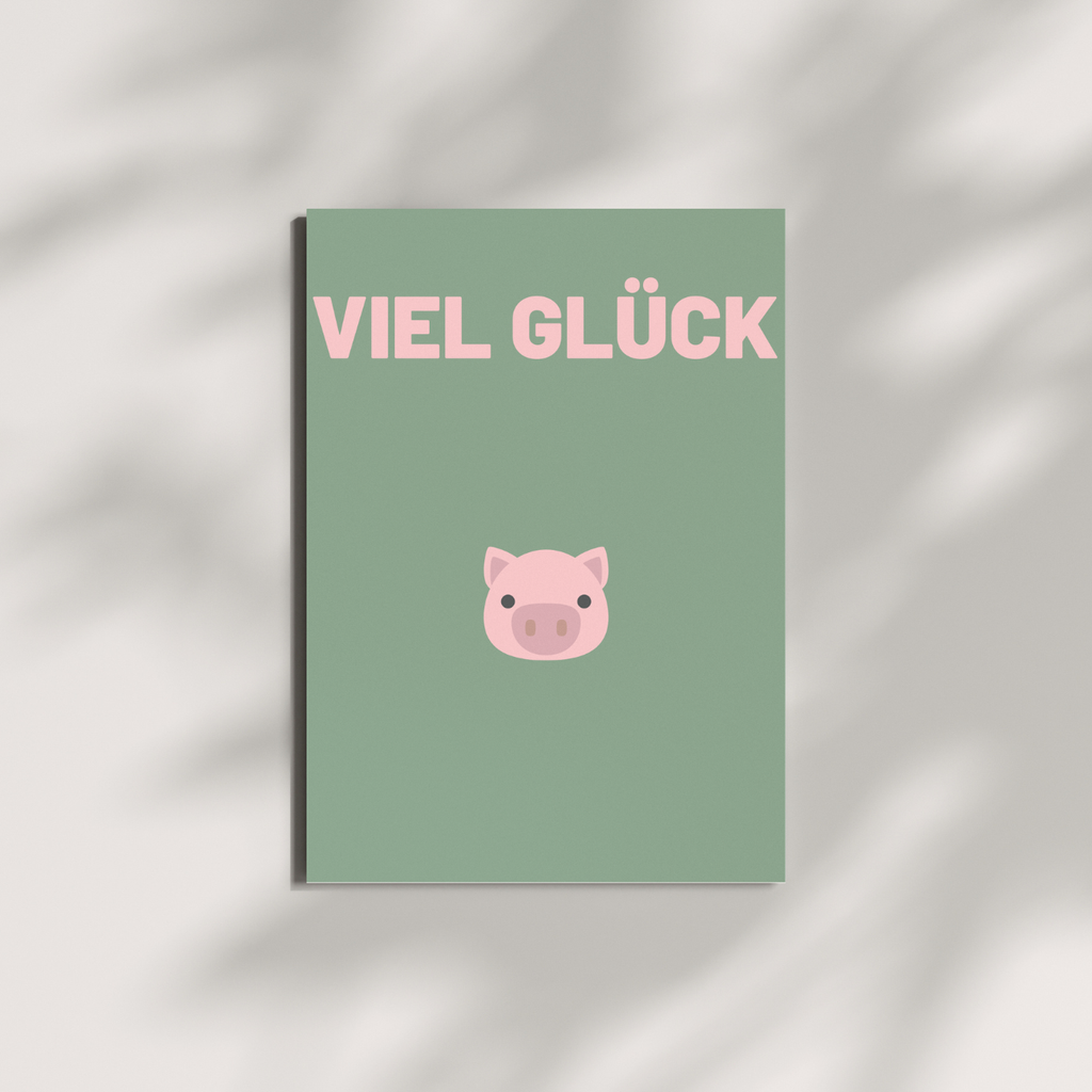 Postkarte „VIEL GLÜCK“ – Motivationskarte für Prüfungen & besondere Momente