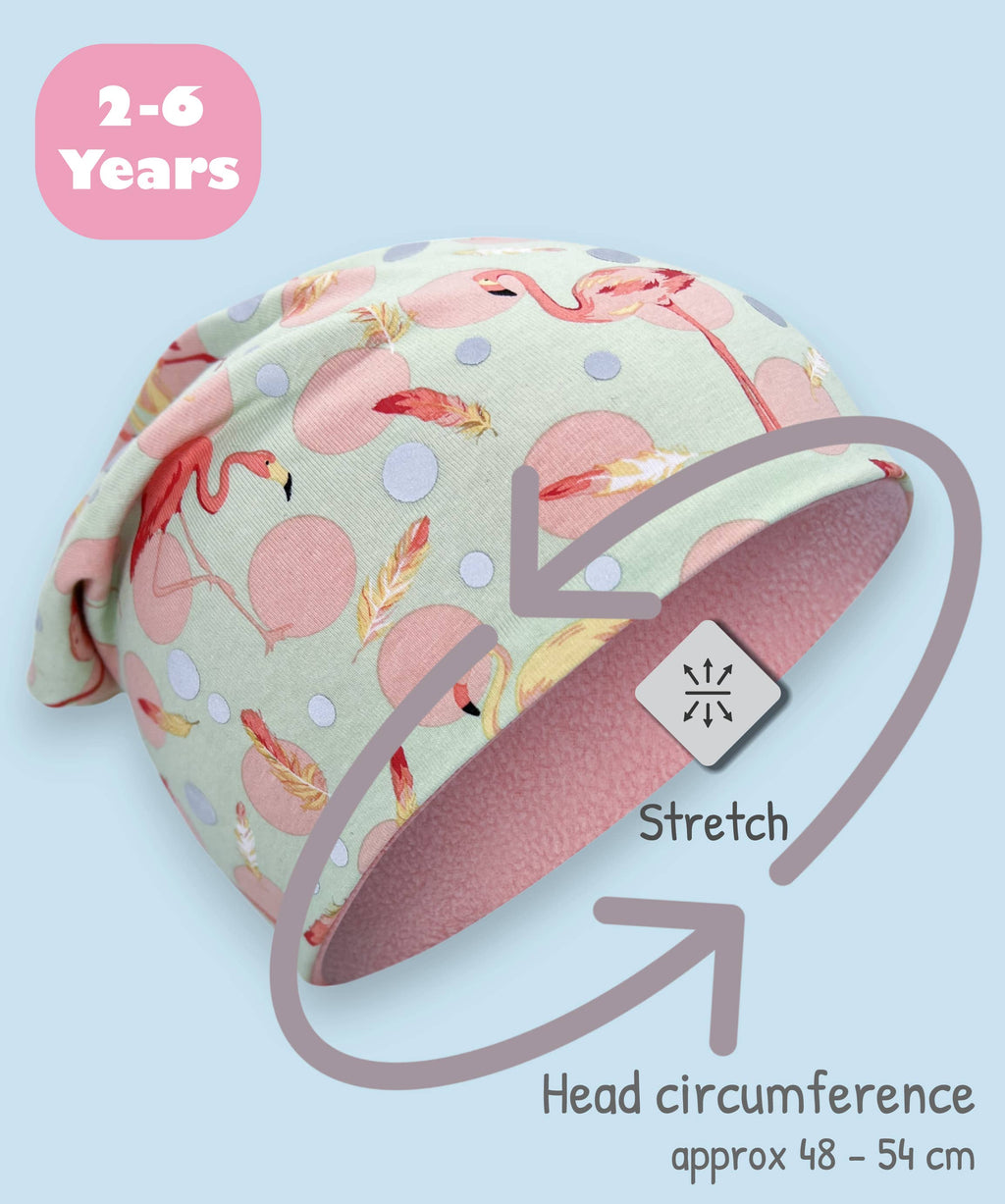 360° Reflektor Beanie & Loop - Flamingo  - Vlies innen