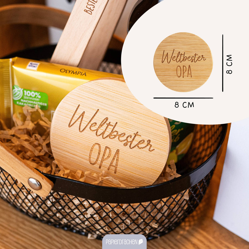 Flaschenöffner aus Holz mit Gravur Opa Set 02