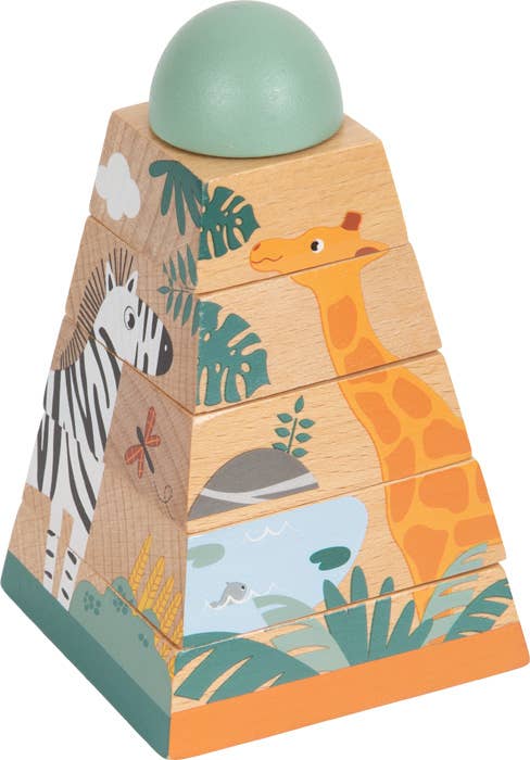 Stapelturm „Safari“ | Motorikspielzeug | Holz