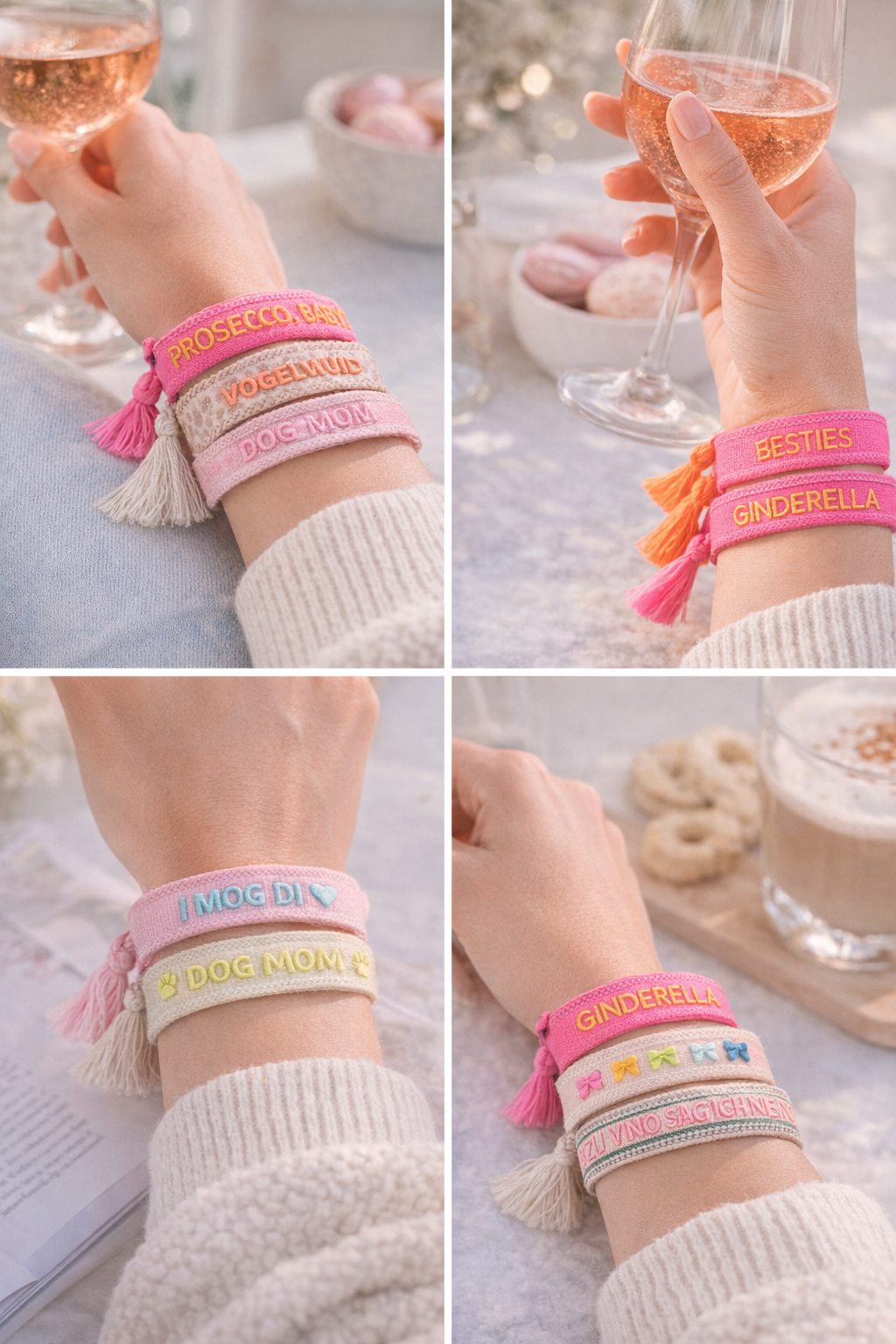 Armband mit Spruch verstellbar mit Quaste