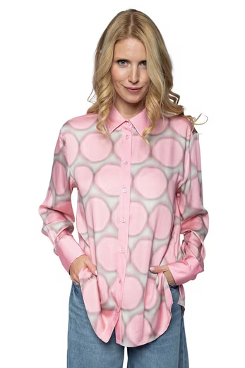 Emily Bluse Maxi-Dot-Print Rosa – Vorderansicht, Emily van den Bergh