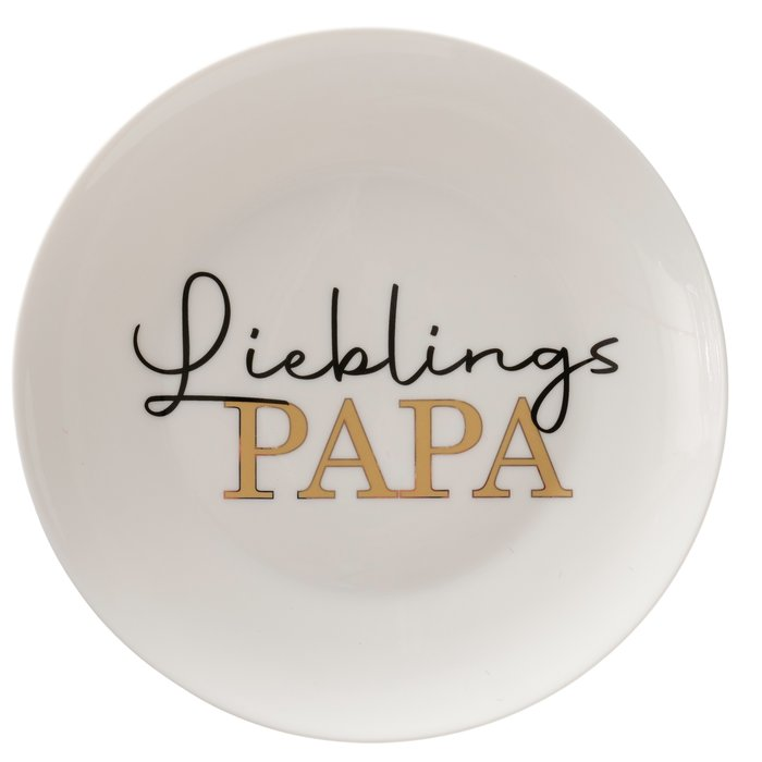 Keramikteller „Lieblings Papa“ – Geschenk für Papa mit Goldschrift Ø 20,5 cm