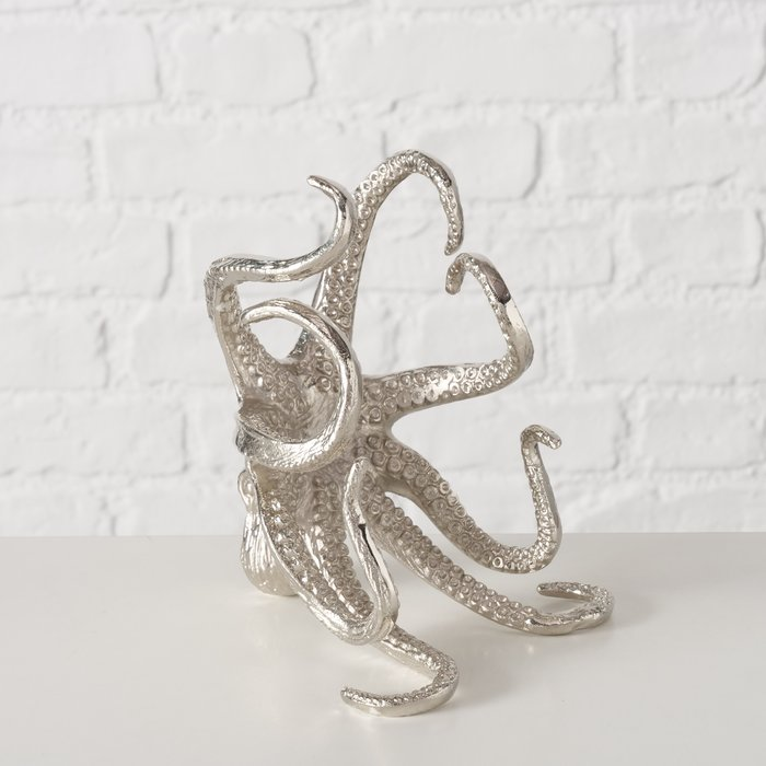 Weinflaschenhalter Oktopus Silber