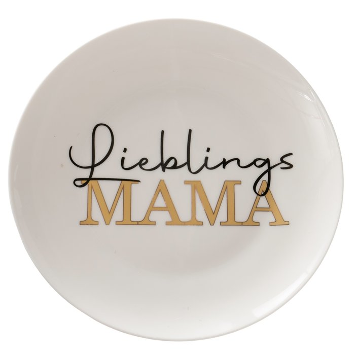 Keramikteller „Lieblings Mama“ – Geschenk für Mama mit Goldschrift Ø 20,5 cm