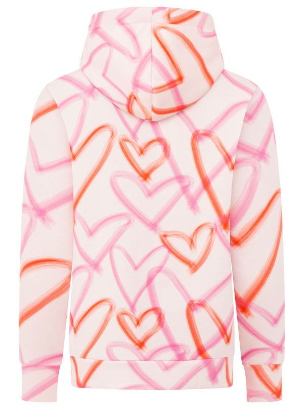 Hoodie-Jacke Big Hearts Zwillingsherz – Rückansicht Produktfoto, Fleece-Innenseite