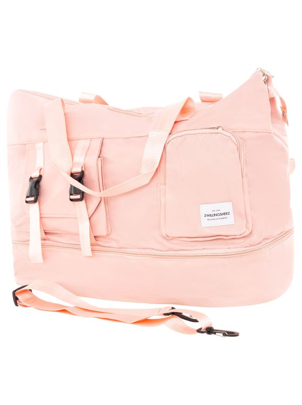 XXL Weekender Reisetasche Damen – von zwillingsherz in Rosa, Grau & Creme