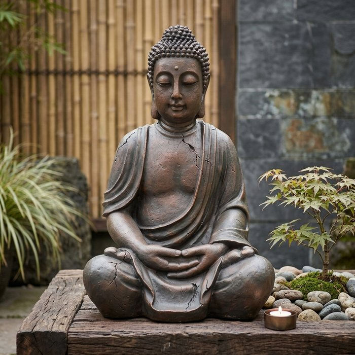 Buddha-Figur Meditation Kunstharz