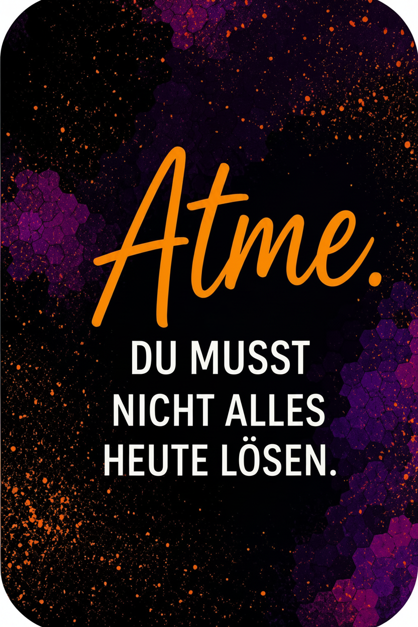 Postkarte A6 Vorderseite mit abgerundeten Ecken – Atme.