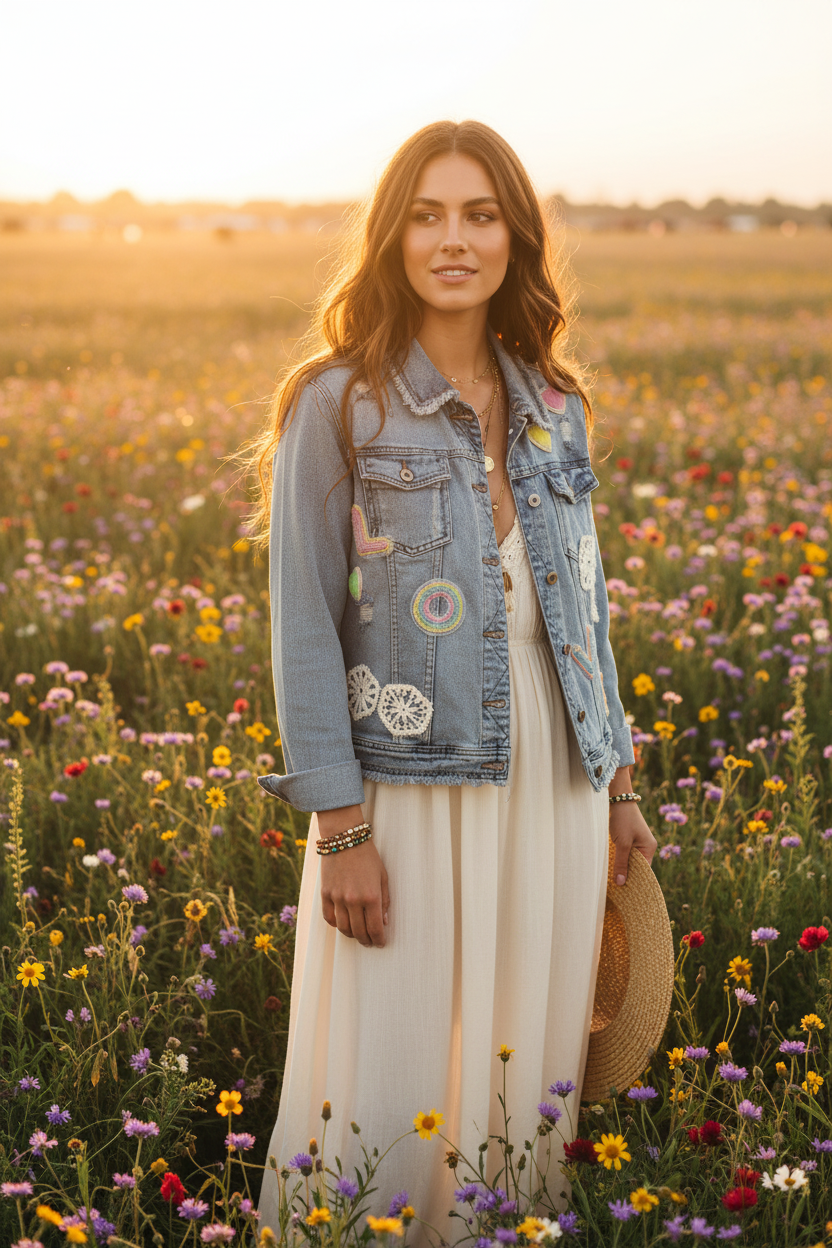 Jeansjacke LOVE Patches Festival