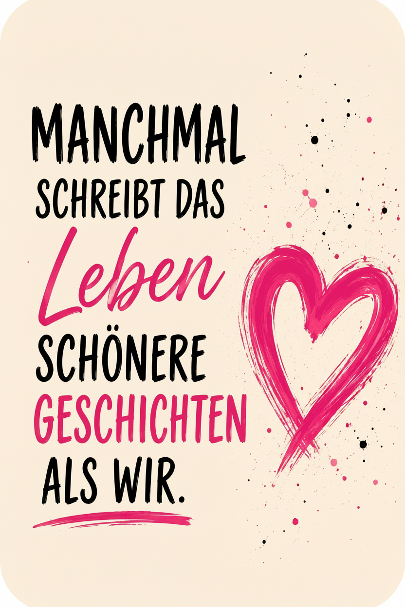 Postkarte – Manchmal schreibt das Leben schönere Geschichten als wir – A6 Premium-Mattpapier mit abgerundeten Ecken