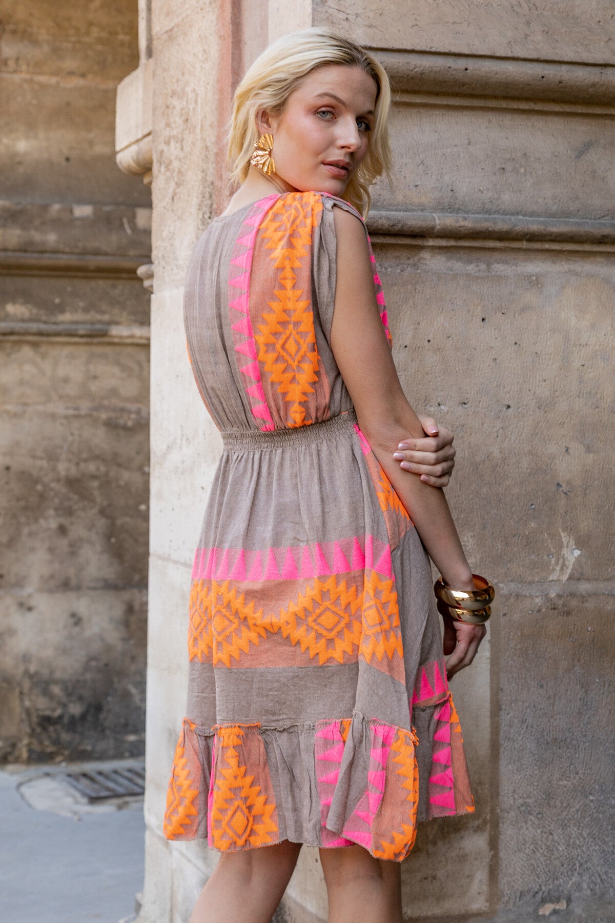 Sommerkleid mit Neon Akzenten von Sumitra in Einheitsgröße