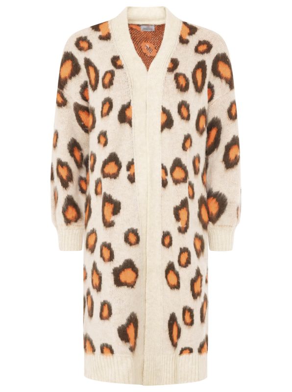 Soft Leo Kuschel-Cardigan in Orange, Frontansicht