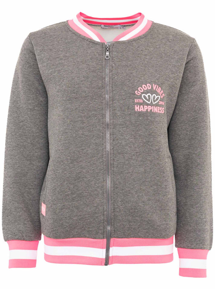 Sweatbomberjacke "College" von Zwillingsherz in grau